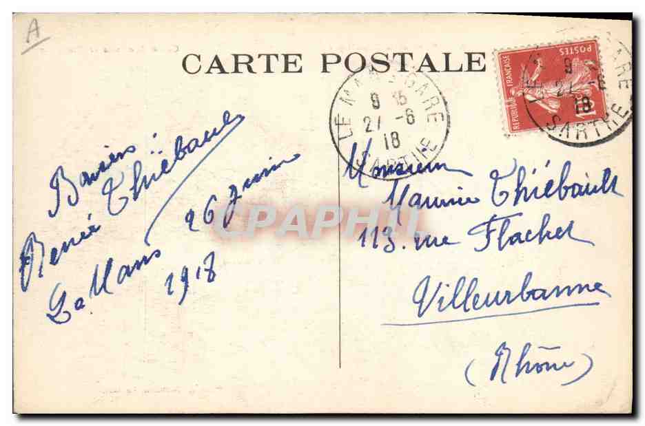 CPA Banque Le Mans Place de la Republique Credit Lyonnais et Visitation — Verso