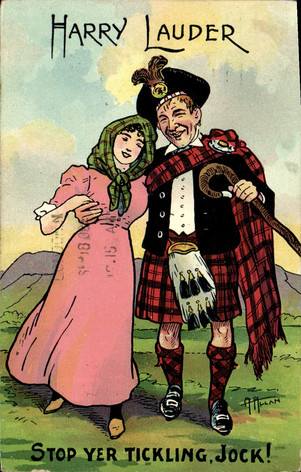 CPA Fantaisie Illustrateur Harry Lauder 