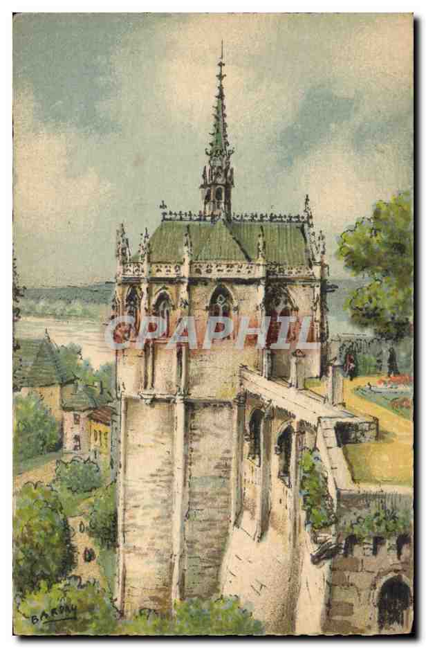 CPA Fantaisie Illustrateur Barday Amboise La chapelle St Hubert 