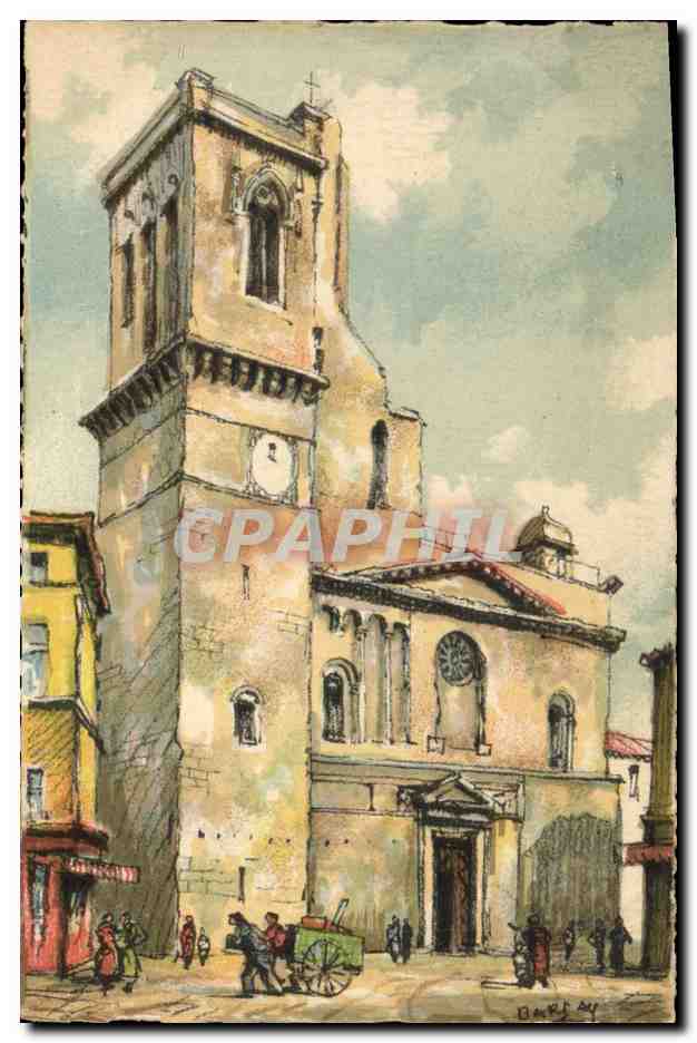 CPA Fantaisie Illustrateur Barday Nimes la cathedrale
