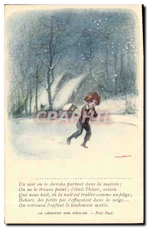 CPA Fantaisie Illustrateur Poulbot Victor Hugo La legende des siecles Petit Paul 