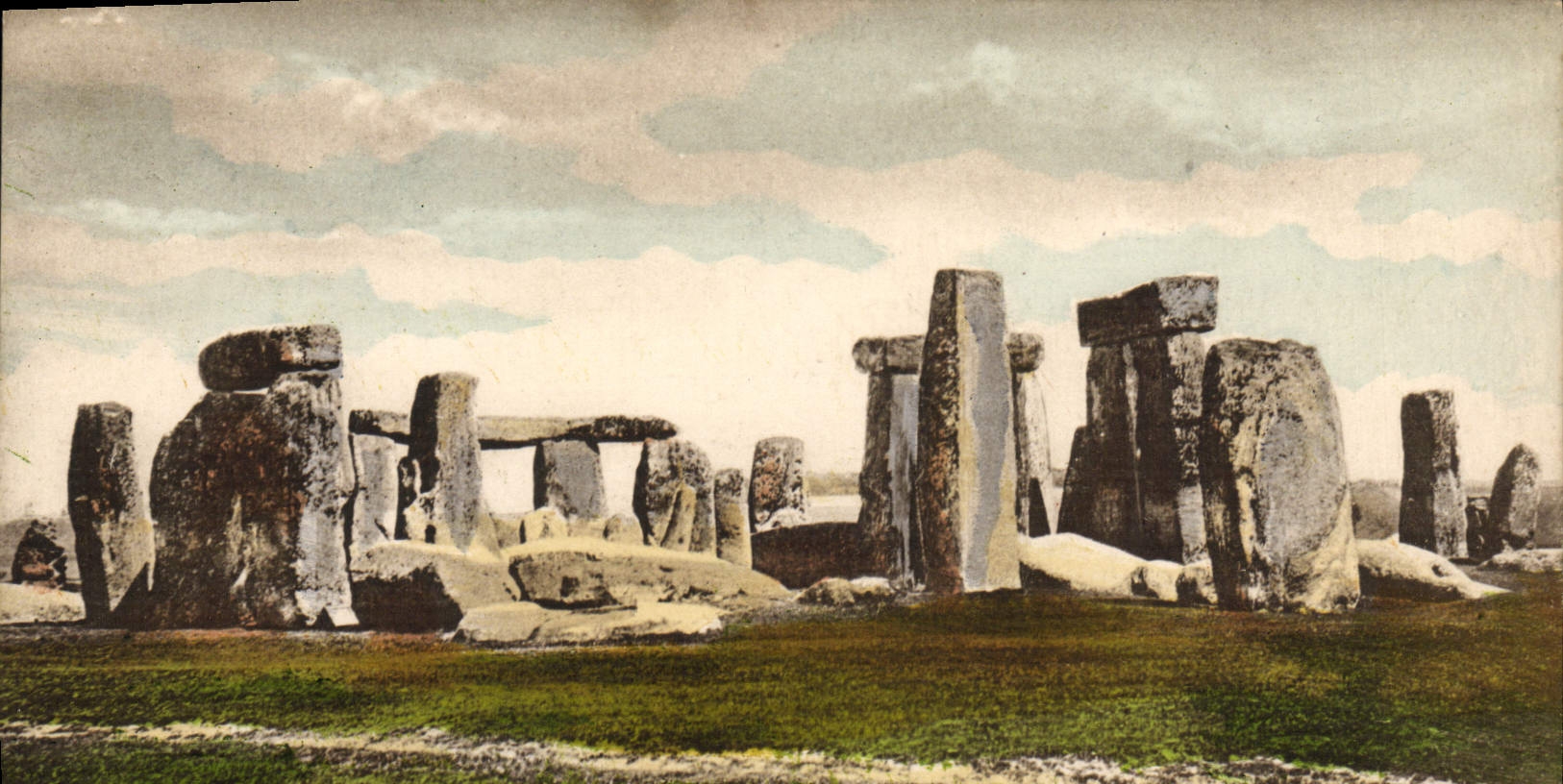 CPA Dolmen Menhir Stonehenge from NW