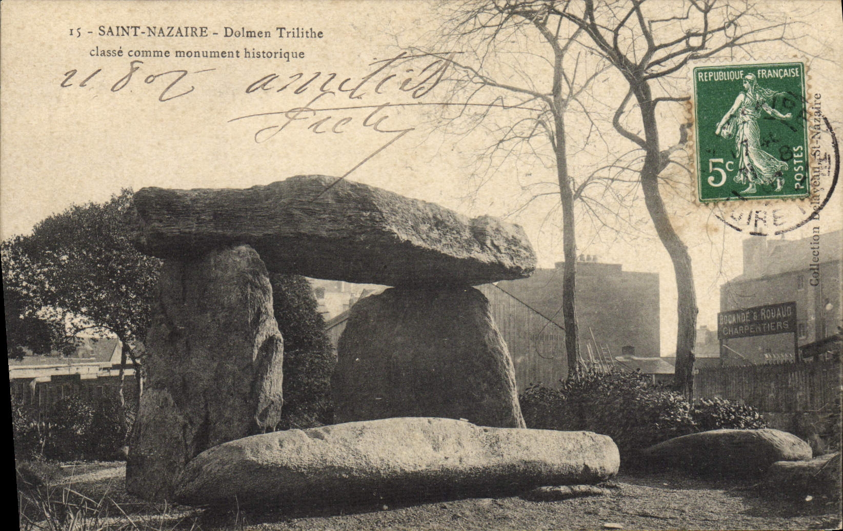 CPA Dolmen Menhir Saint Nazaire Dolmen Trilithe 