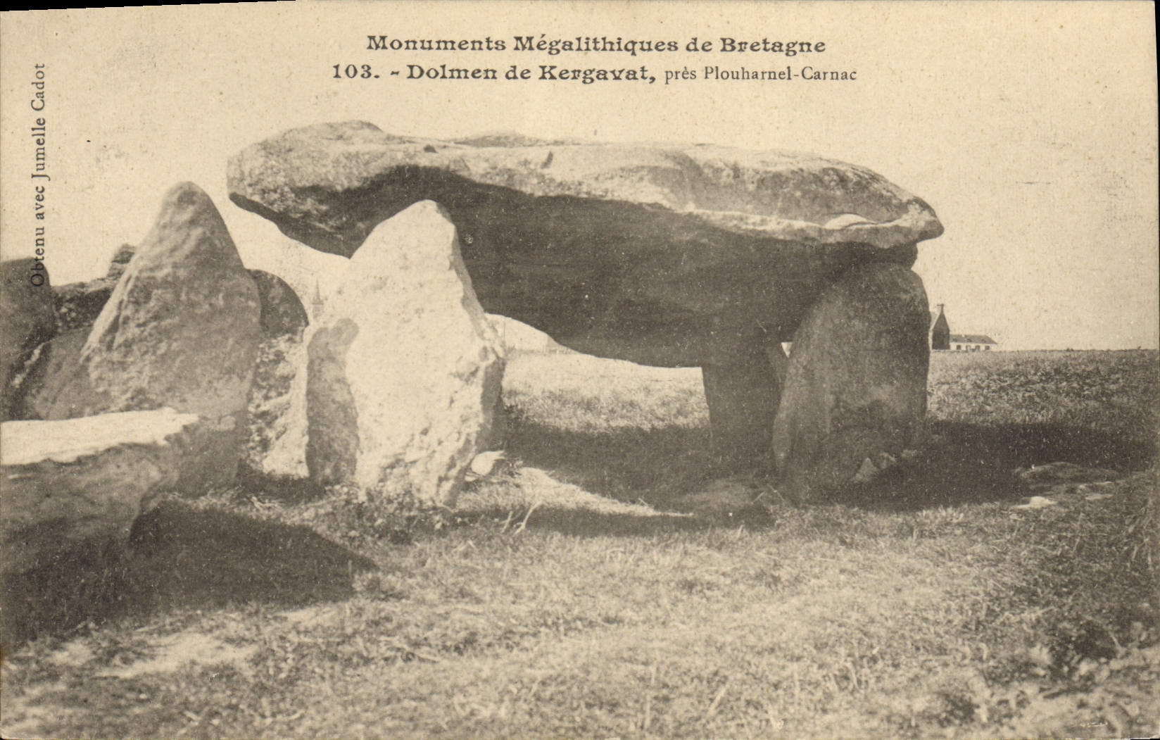 CPA Dolmen de Kergavat pres Plouharnel Carnac Menhir 
