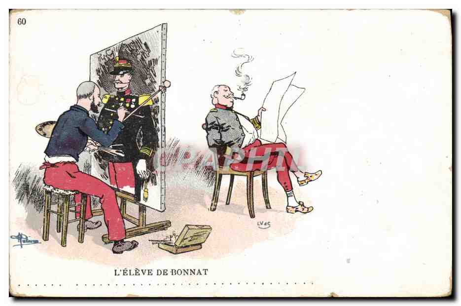 CPA Militaria L'eleve de Bonnat