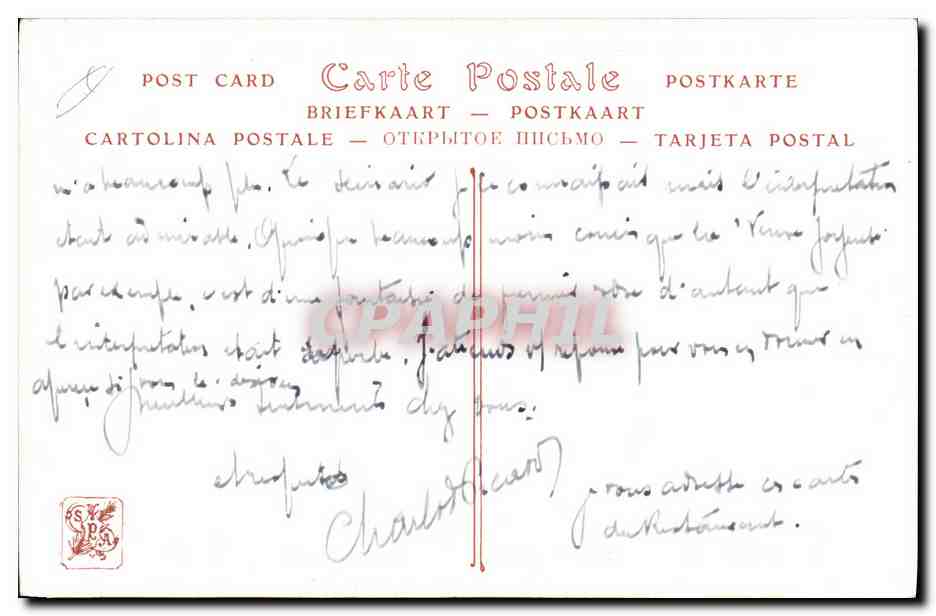 CPA Les retardataires Albert Guillaume Salon de 1914 — Verso