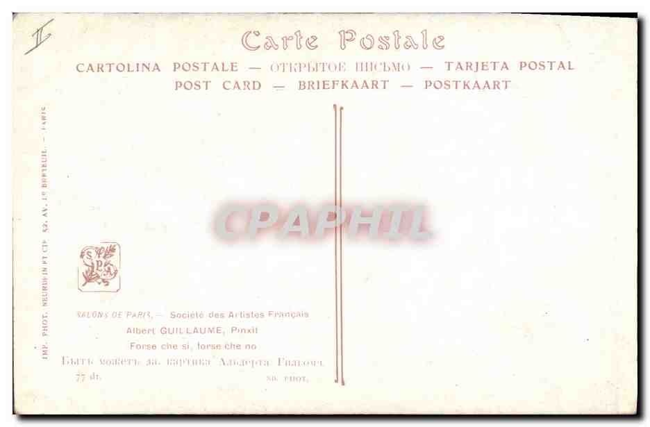 CPA Salons de Paris Albert Guillaume  — Back
