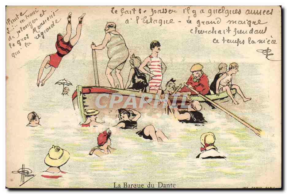 CPA Militaria La barque du DAnte Albert Guillaume