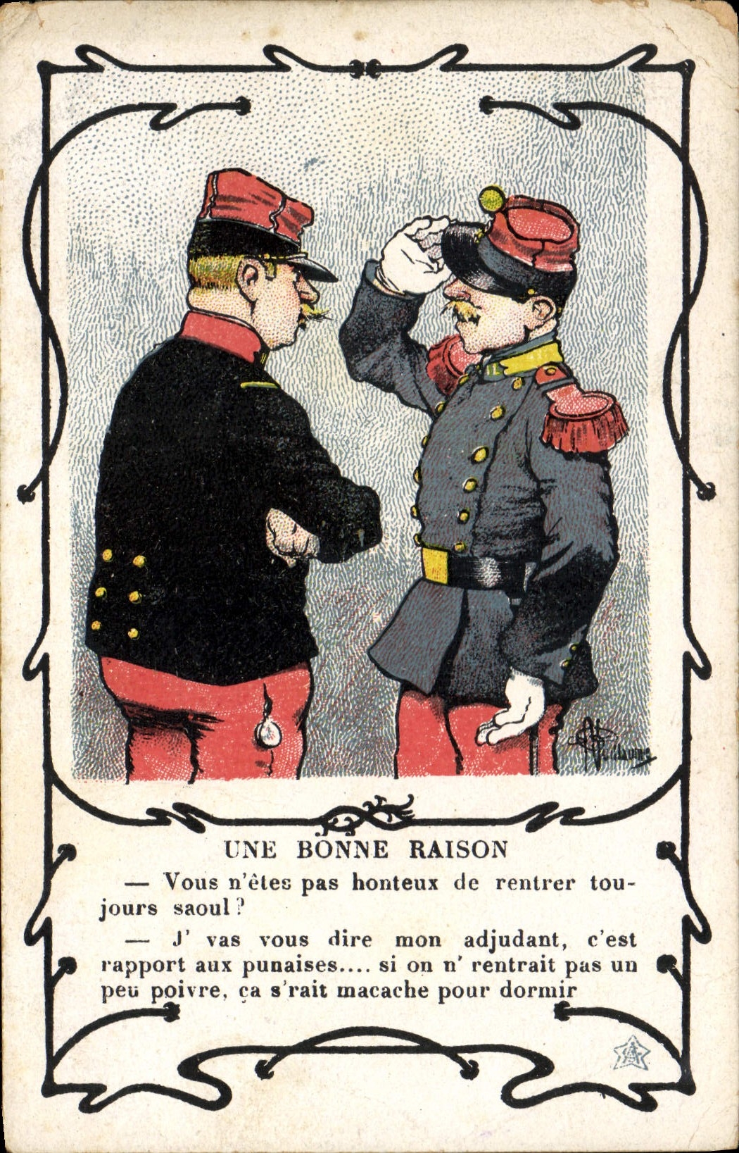 CPA Militaria Une bonne raison