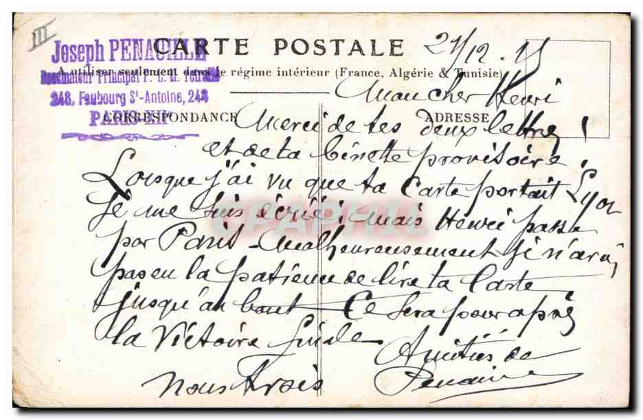CPA Militaria Une bonne raison — Rückseite