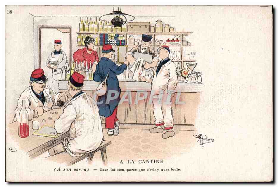 CPA Militaria A la cantine