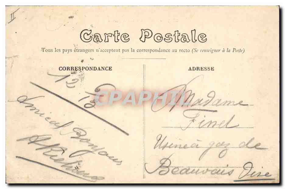 CPA Militaria Vue generale des tentes Camp de Coetquidan — Rückseite