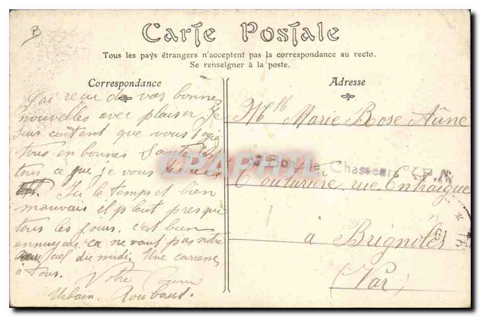 CPA Militaria Infanterie en manoeuvres Halte horaire la cantine — Rückseite