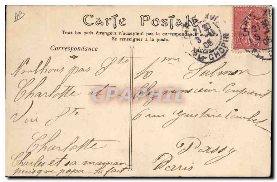 CPA Folklore Ancien costume Paysanne normande — Verso
