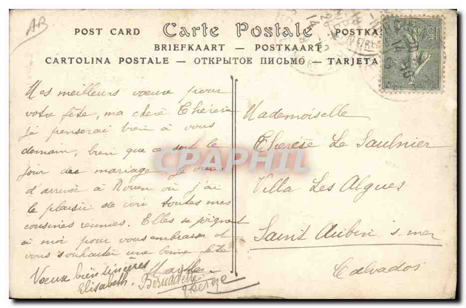 CPA Folklore Normandie Paysannes normandes — Verso