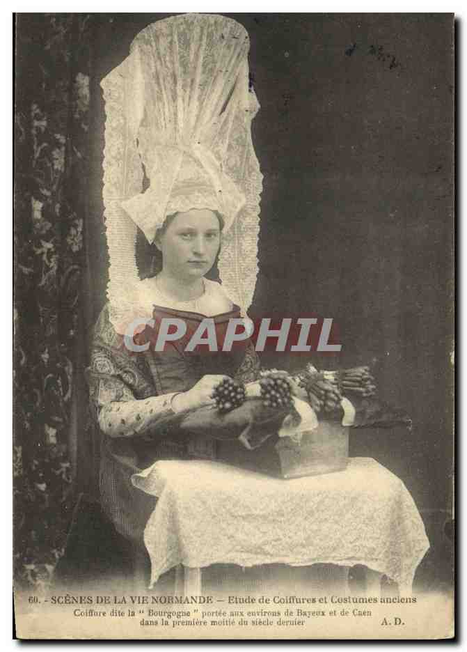 CPA Folklore Normandie Coiffure dite la Bourgogne
