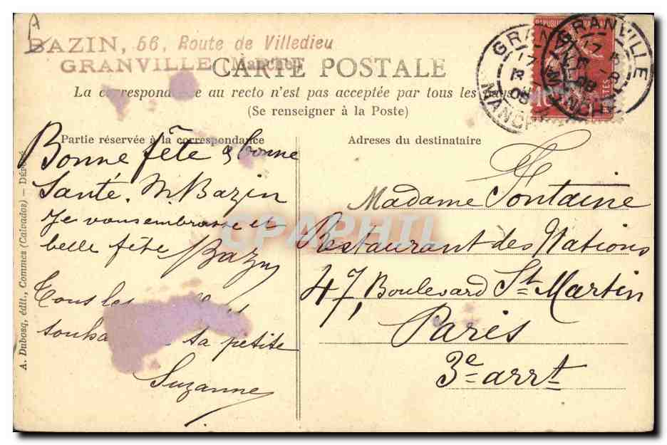 CPA Folklore Normandie Coiffure dite la Bourgogne — Verso