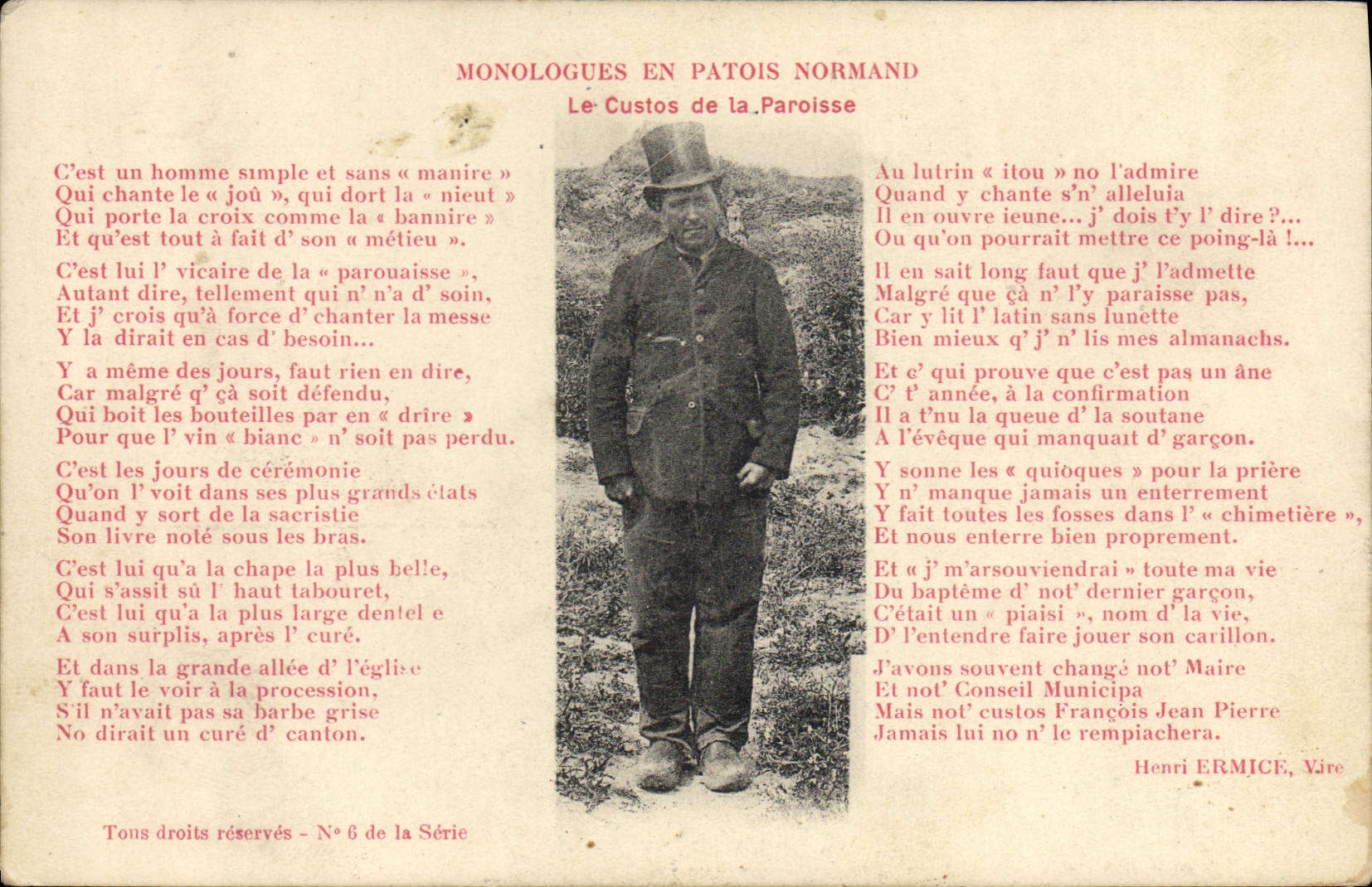 CPA Folklore Normandie Le Custos de la paroisse
