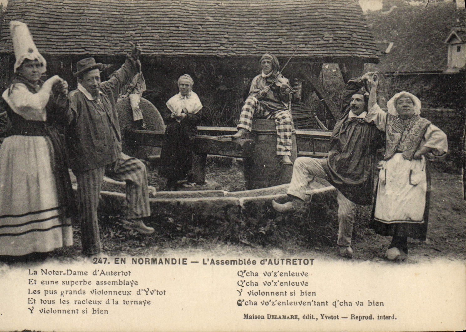 CPA Folklore Normandie L'assemblee D'Autretot