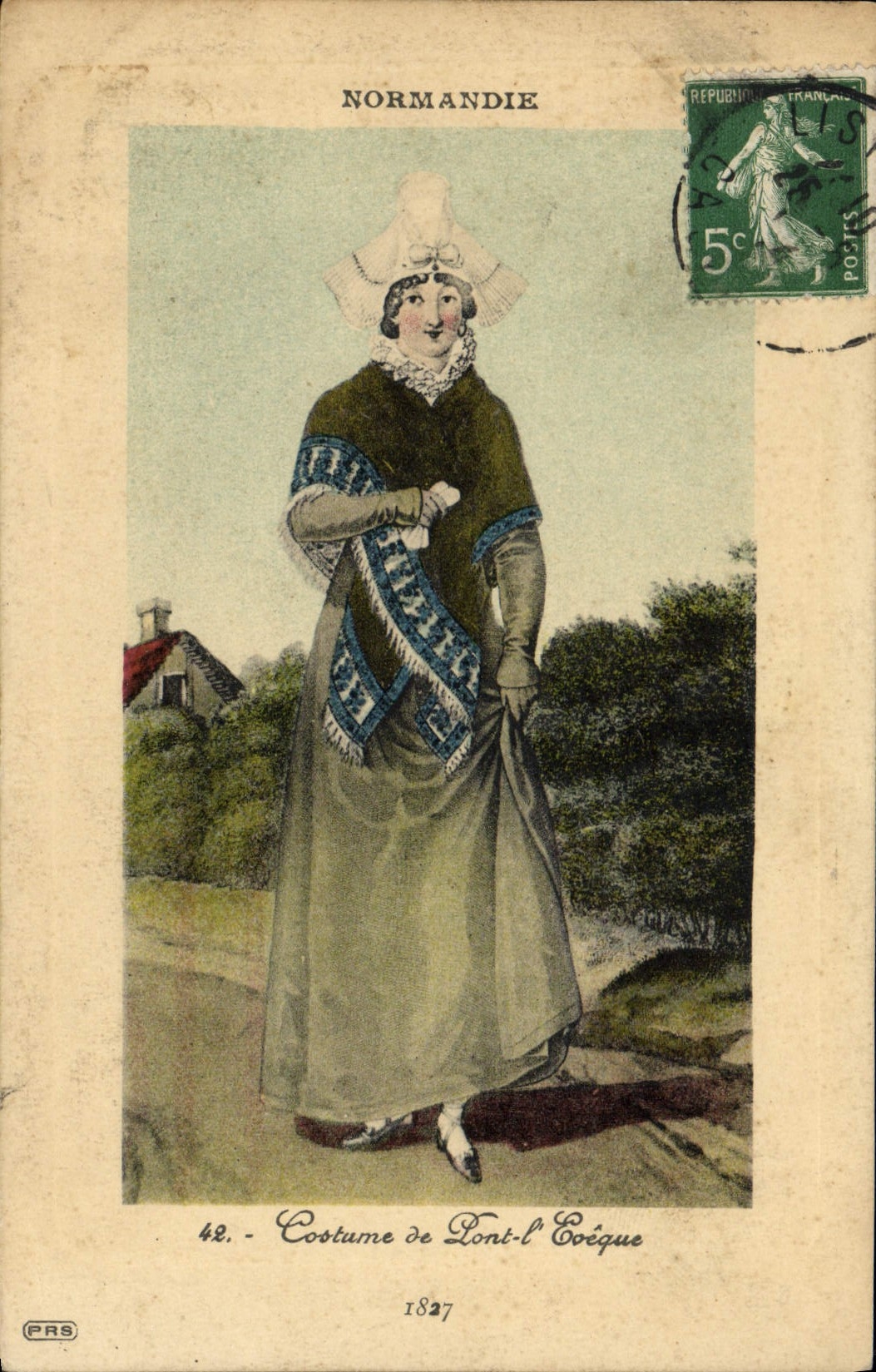 CPA Folklore Normandie Costume de Pont l'Eveque