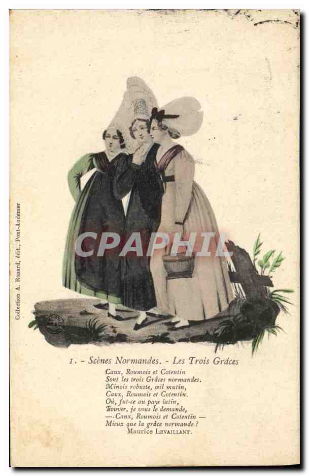 CPA Folklore Normandie Les Trois Graces Caux Roumois et Cotentin