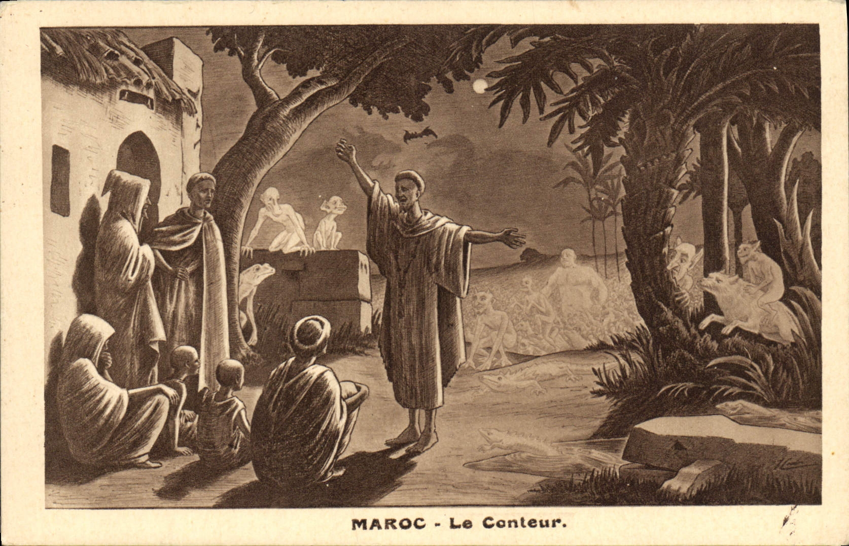 CPA Folklore Maroc le conteur