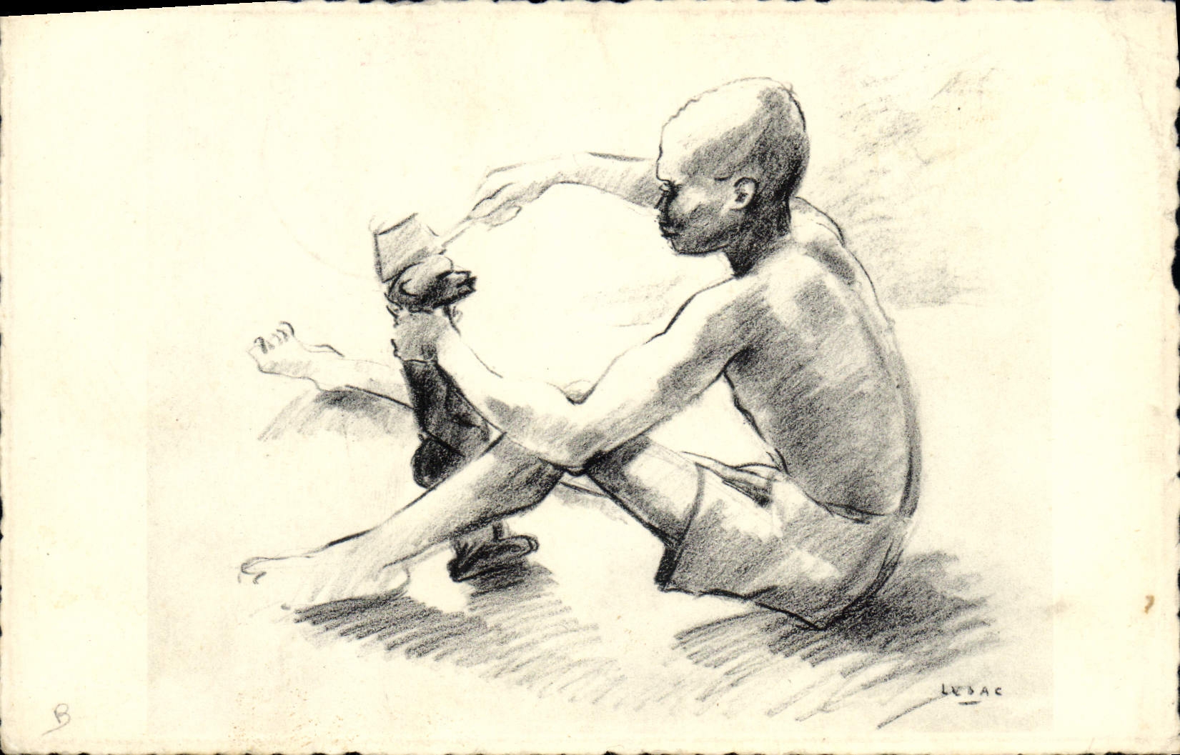 CPA Folklore Congo belge Sculpteur de fetiches au travail