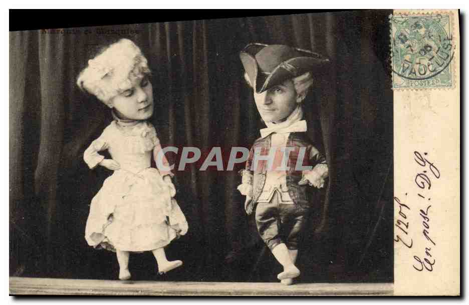 Deux marionnettes en costume de scène — éditeur 'Marianne et Guillaume' — n° 1207