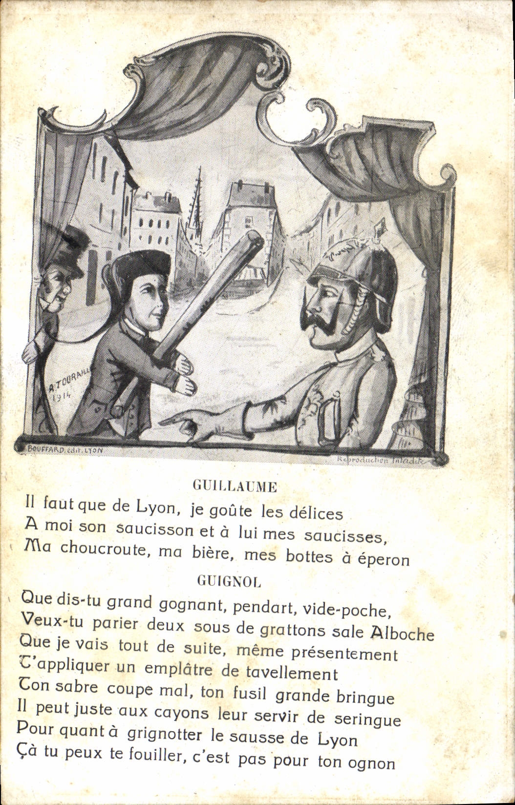 Guillaume et Guignol — caricature satirique — Bouffard, éditeur, Lyon
