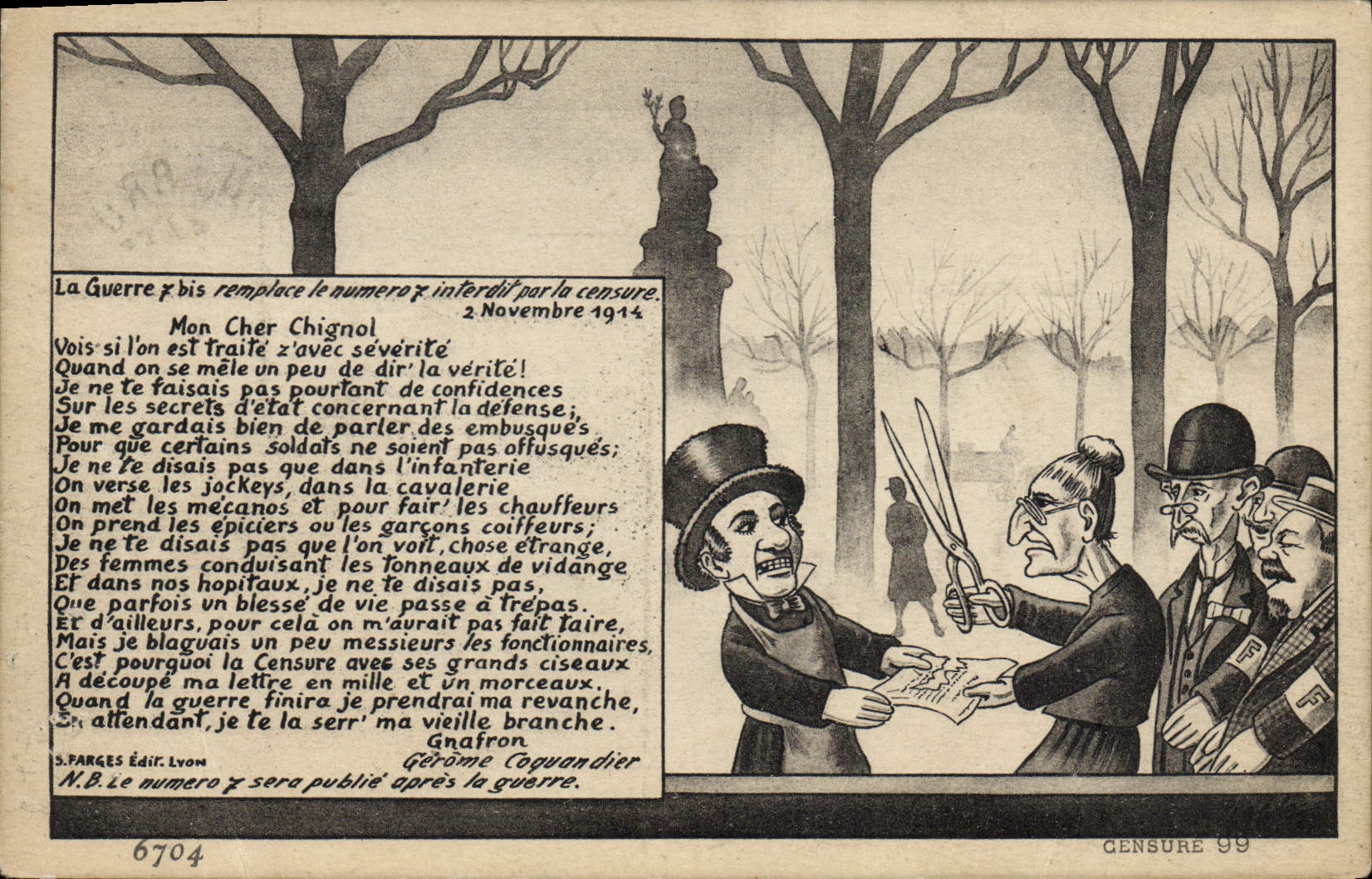 La Guerre — satirique — S. PARGES ÉDIT. LYON n°6704