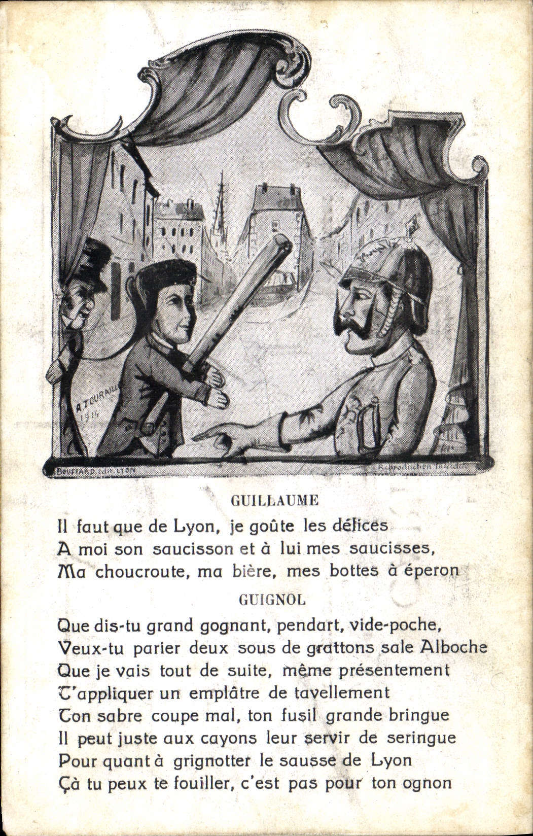 Guillaume et Guignol — caricature satirique — A. Tournalle, 1914