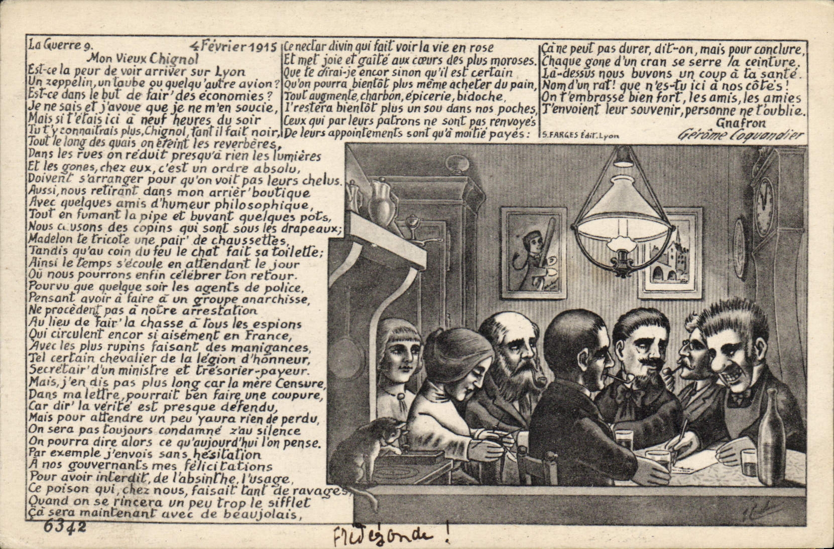 La Guerre 9 — Mon Vieux Chignol — Farges Édit. Lyon