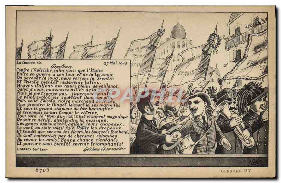 Scène de fête italienne — 27 Mai 1915 — S. PARGES ÉDIT. LYON