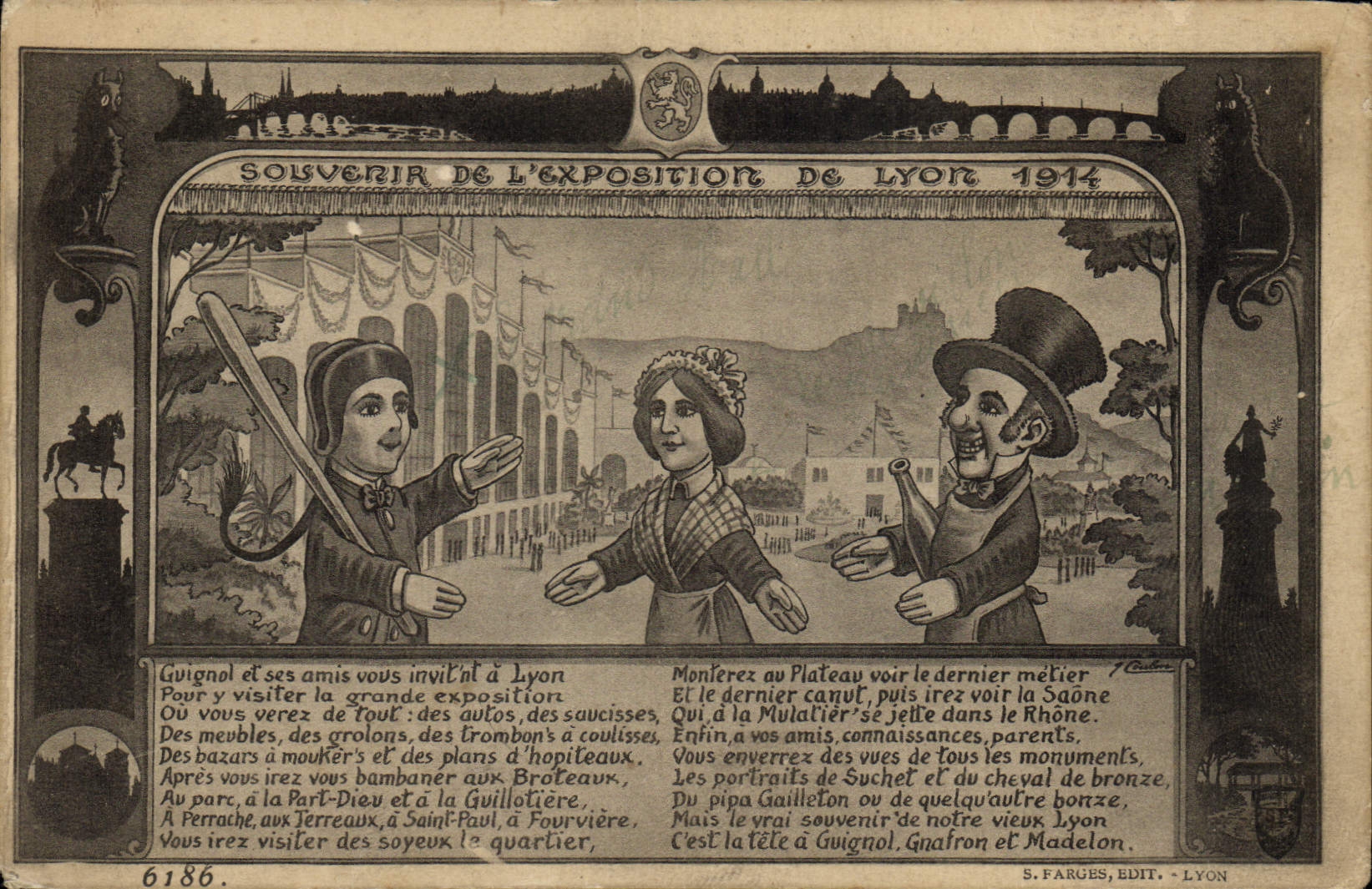 Recuerdo de la Exposición de Lyon 1914 — S. Fargues, edit. Lyon, n° 6186