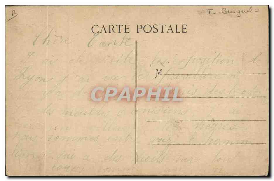 Recuerdo de la Exposición de Lyon 1914 — S. Fargues, edit. Lyon, n° 6186 — Reverso