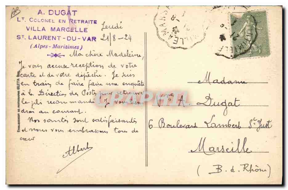 CPA Banque Nationale de Credit Nice Vue d'ensemble — Verso