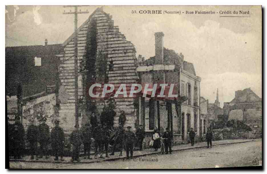 Corbie (Somme) - Rue Faidherbe - Ruinen nach dem Krieg - Crédit du Nord