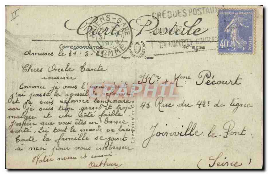 CPA Banque Amiens Rue Robert de Luzarche Maisons bombardees Militaria — Rückseite