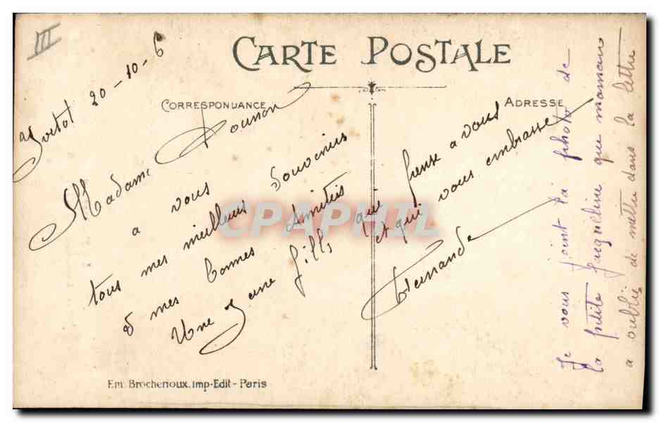CPA Folklore Normandie Coutances — Verso