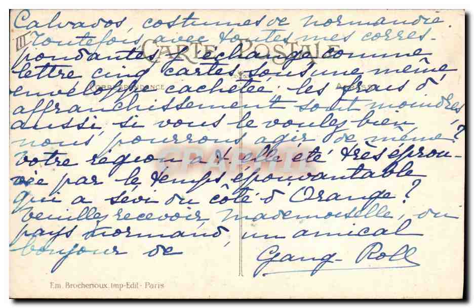 CPA Folklore Normandie Toilette de mariee La couronne de noce  — Verso