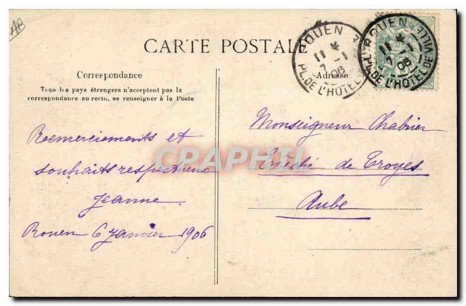 CPA Folklore Types Normands  — Verso