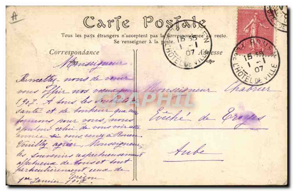 CPA Folklore Normandie Femme de Rouen 1820 — Verso