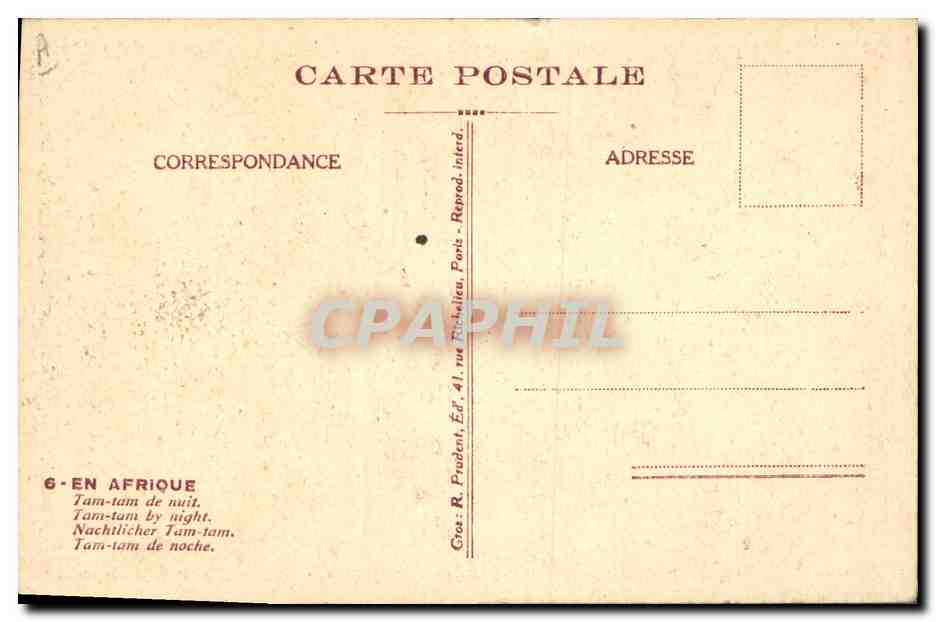 CPA Fantaisie Illustrateur Boirau En Afrique Tam Tam la nuit — Rückseite
