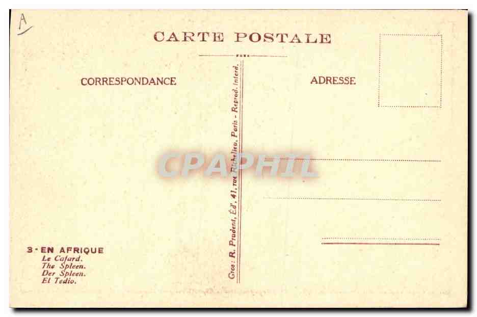 CPA Fantaisie Illustrateur Boirau En Afrique Le cafard — Back