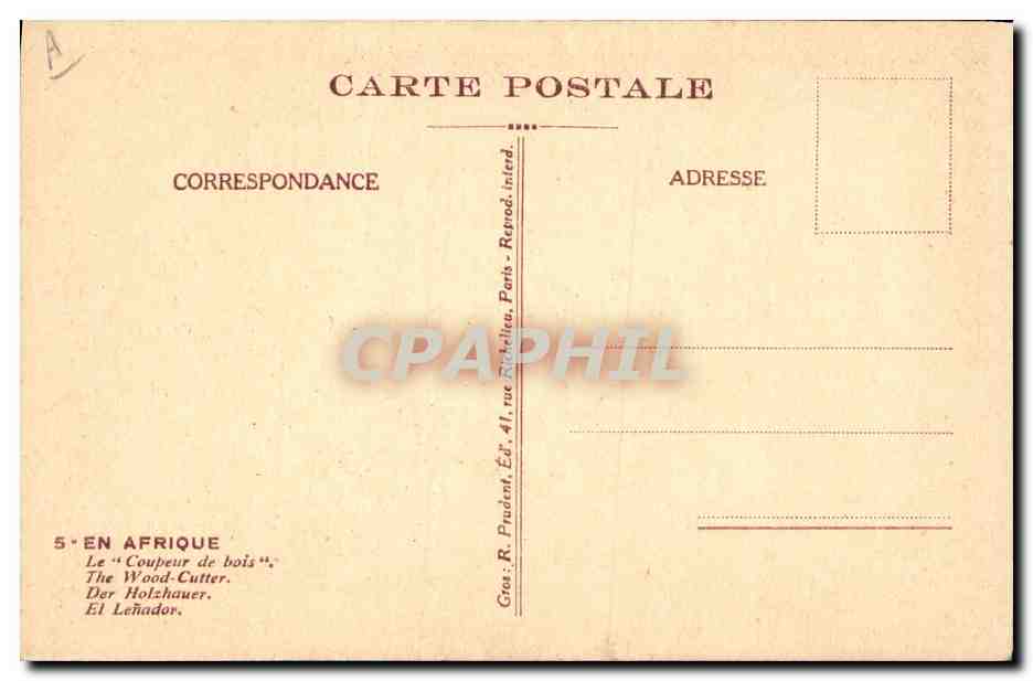 CPA Fantaisie Illustrateur Boirau En Afrique Le coupeur de bois — Rückseite