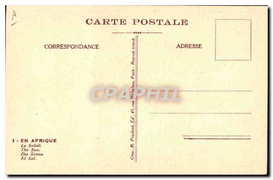 CPA Fantaisie Illustrateur Boirau En Afrique Le soleil — Rückseite