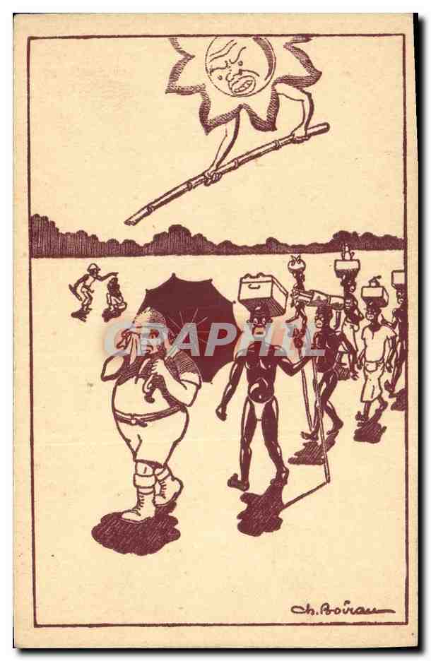 CPA Fantaisie Illustrateur Boirau En Afrique Le soleil