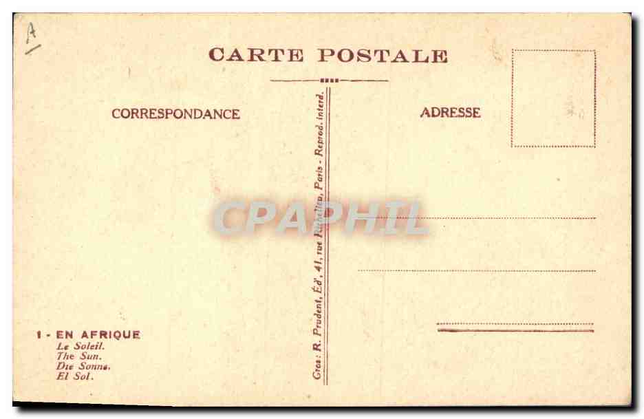 CPA Fantaisie Illustrateur Boirau En Afrique Le soleil — Verso