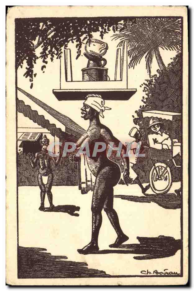 CPA Fantaisie Illustrateur Boirau En Afrique La toilette est bie portee