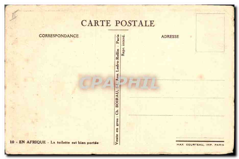CPA Fantaisie Illustrateur Boirau En Afrique La toilette est bie portee — Verso